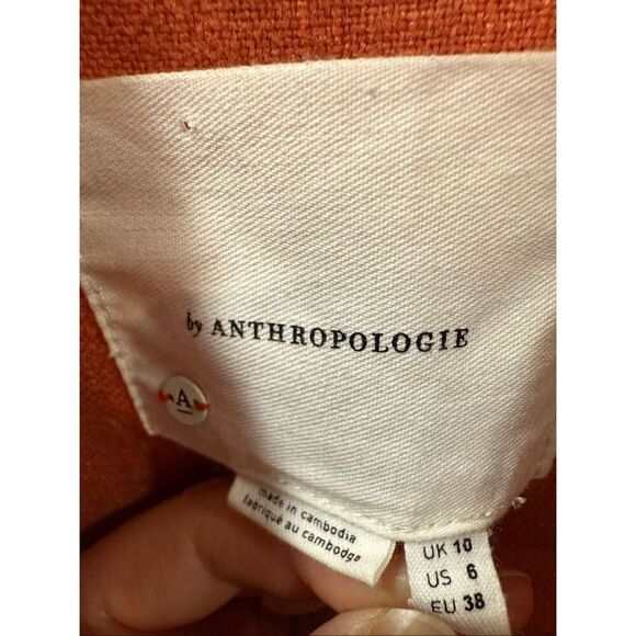 Anthropologie Vintage Washed Linen blend Blazer oversized boho lagenlook Sz 6 - Picture 5 of 10